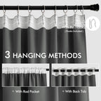 Miulee Back Tab Grey Blackout Curtains 120 Inch Long 2 Panels Set For Living Room Bedroom Privacy, Rod Pocket/Pinch Pleated Extra Long Thermal Insulated Room Darkening Light Blocking Curtains/Drapes
