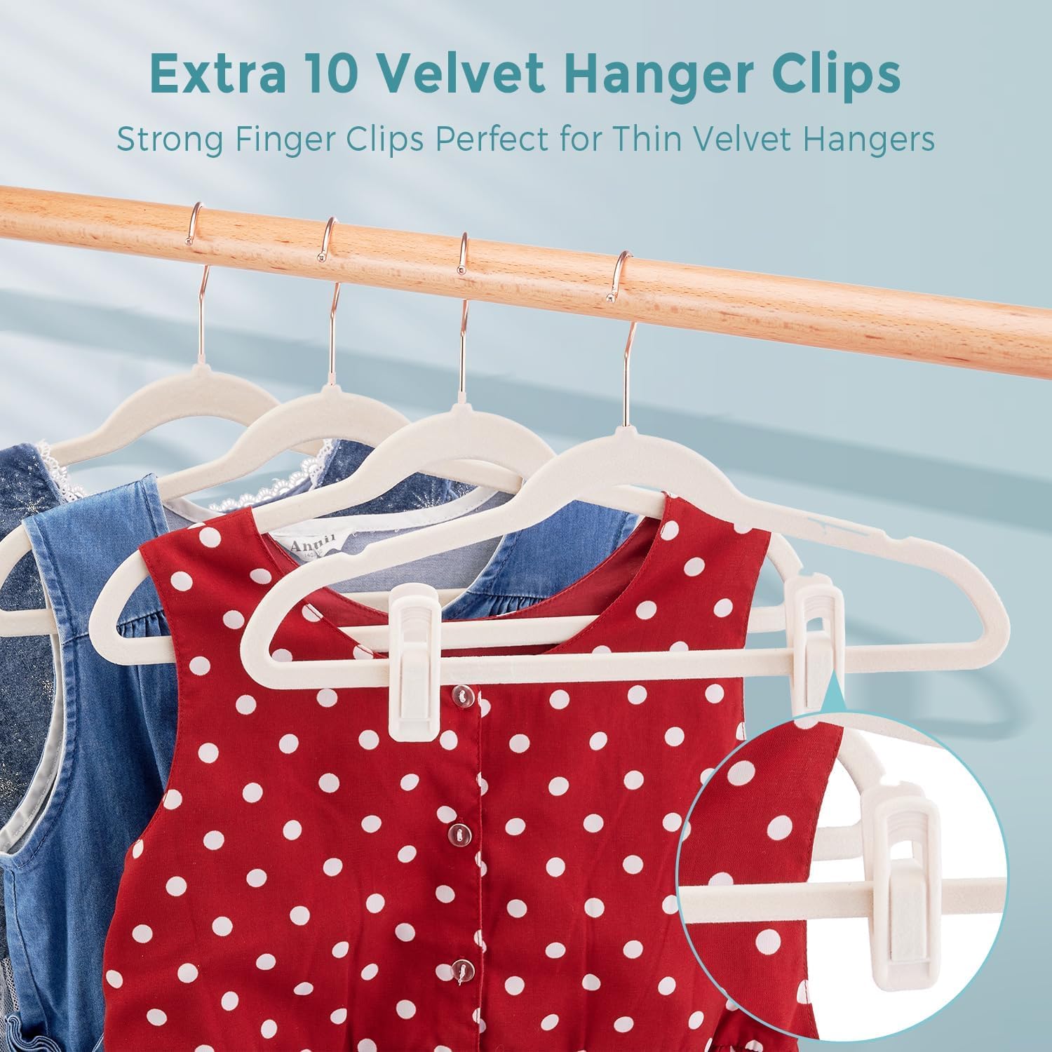 Tonswachic Baby Velvet Hangers 30 Pack - 11'' Inch Premium Non Slip Kids Felt Hangers For Clothes - Ultra Thin Baby Felt Hangers