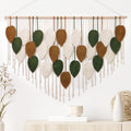 Khoyime Large Macrame Wall Hanging Boho Woven Tapestry, Chic Home Decor Modern Bohemian Handmade Leaf Feather Wall Art Decoratio