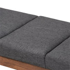 Baxton Studio Larisa Mid-Century Modern Charcoal Fabric Upholstered Wood Bench