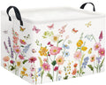 TIBAOLOVER Rectangular Baby Girls Basket Kids Baby Storage Basket Cute Storage Bin Organizer Shelf Book Flower Room Decor(Butter