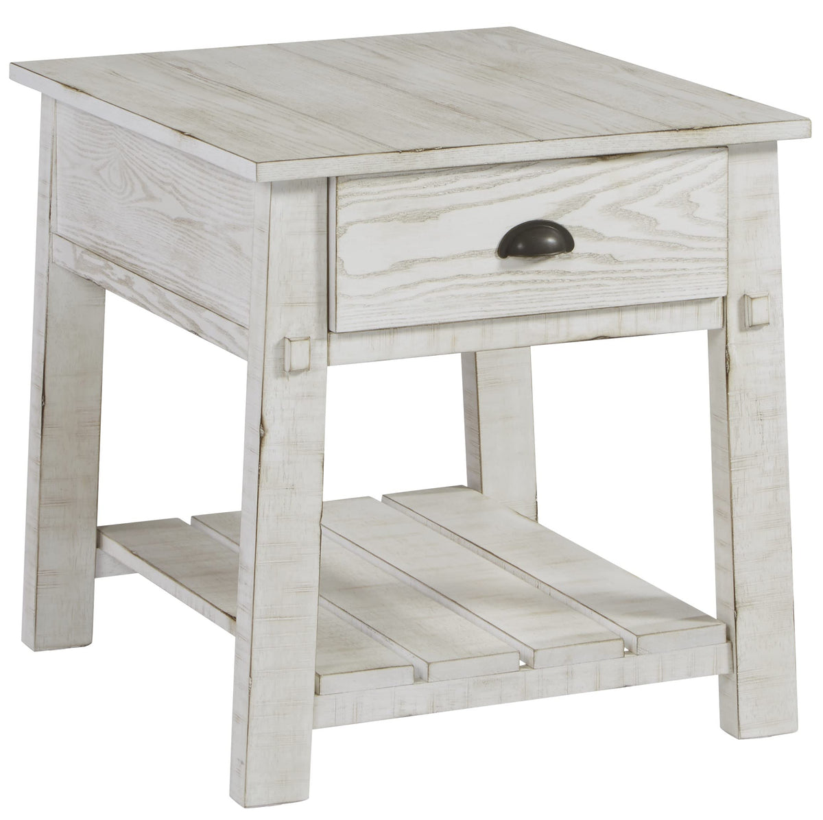 Progressive Furniture Mercantile Rectangular End Table, White