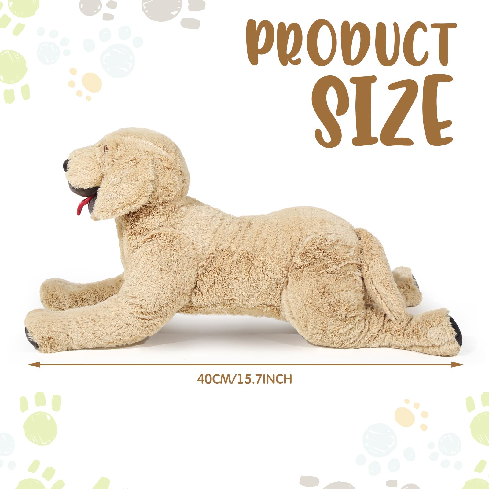 Geosar Giant Dog Stuffed Animals Fluffy Labrador Large Stuffed Dog Hugging Toy Big Cuddly Plush Body Pillow Gifts For Adult Kids