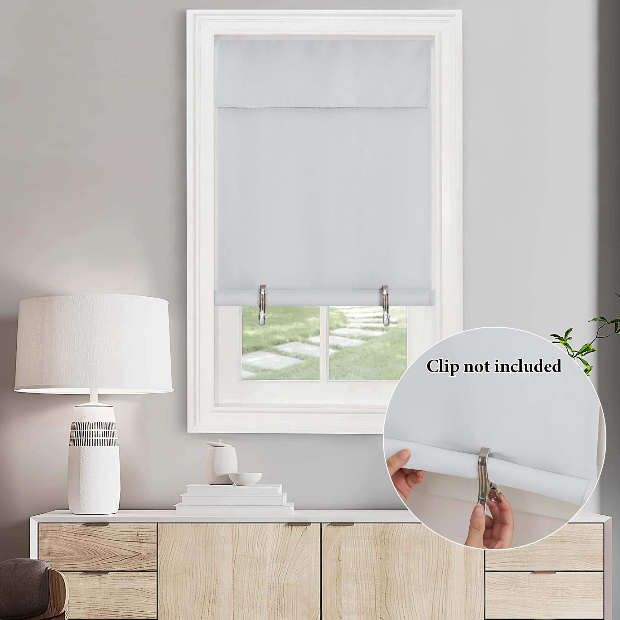 Nicetown Door Curtain, Farmhouse Thermal Insulated Tricia Door Window Curtain For Patio French Door Front Door Sidelight Curtain Tie Up Shade, W36 X L72 Inch, 1 Panel, Greyish White