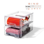 BINO Stackable Storage Drawers Large Clear Plastic 2 Pack