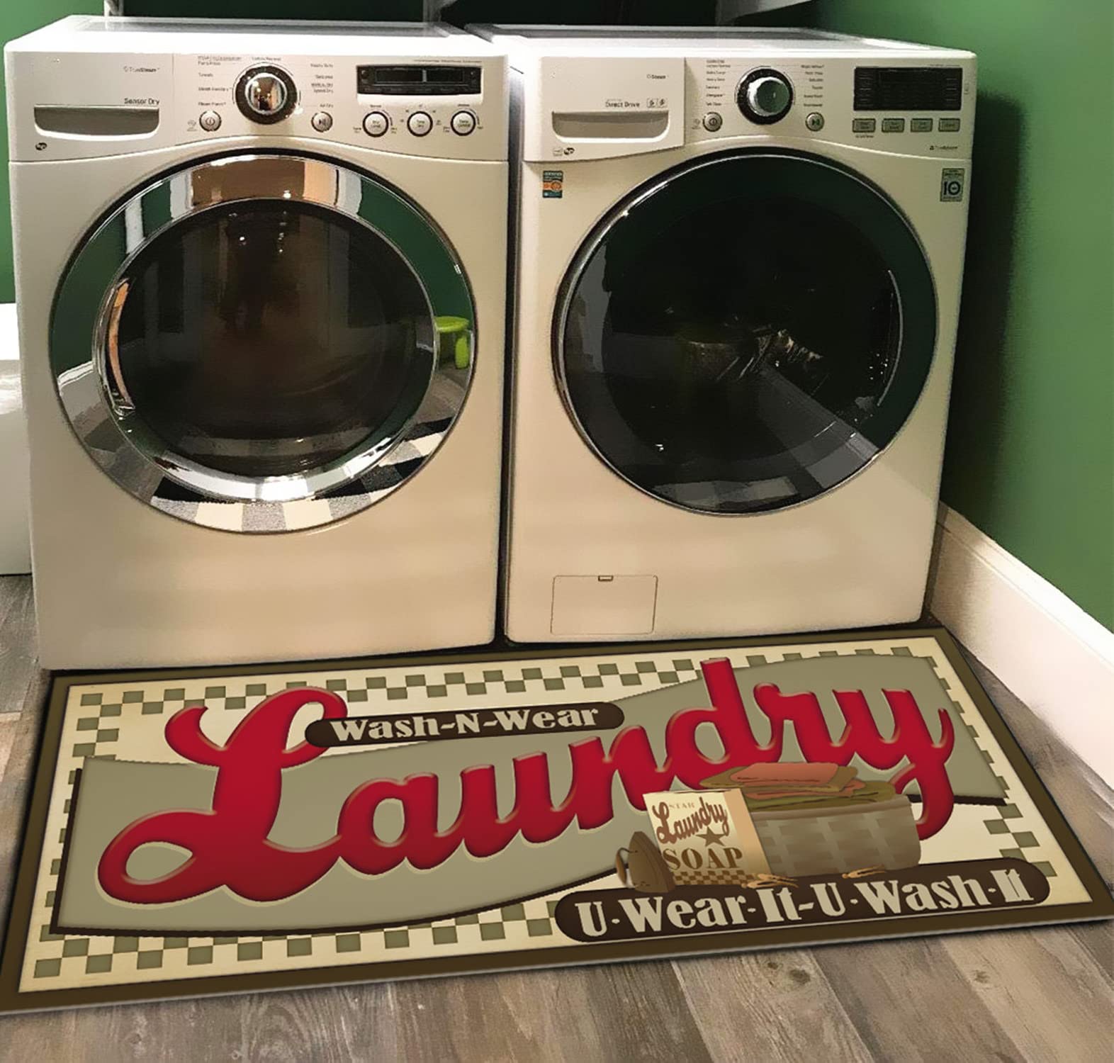 Ukeler Laundry Room Rug, Laundry Room Floor Rug for Wash Room Non Skid Kitchen Floor Mat Non-Slip Rubber Area Rug 20x59