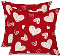 Dfxsz Valentine'S Day Pillow Covers 18X18 Inch Set Of 2 White Hearts Decor Red Throw Pillow Covers Valentine'S Day Cushion Case