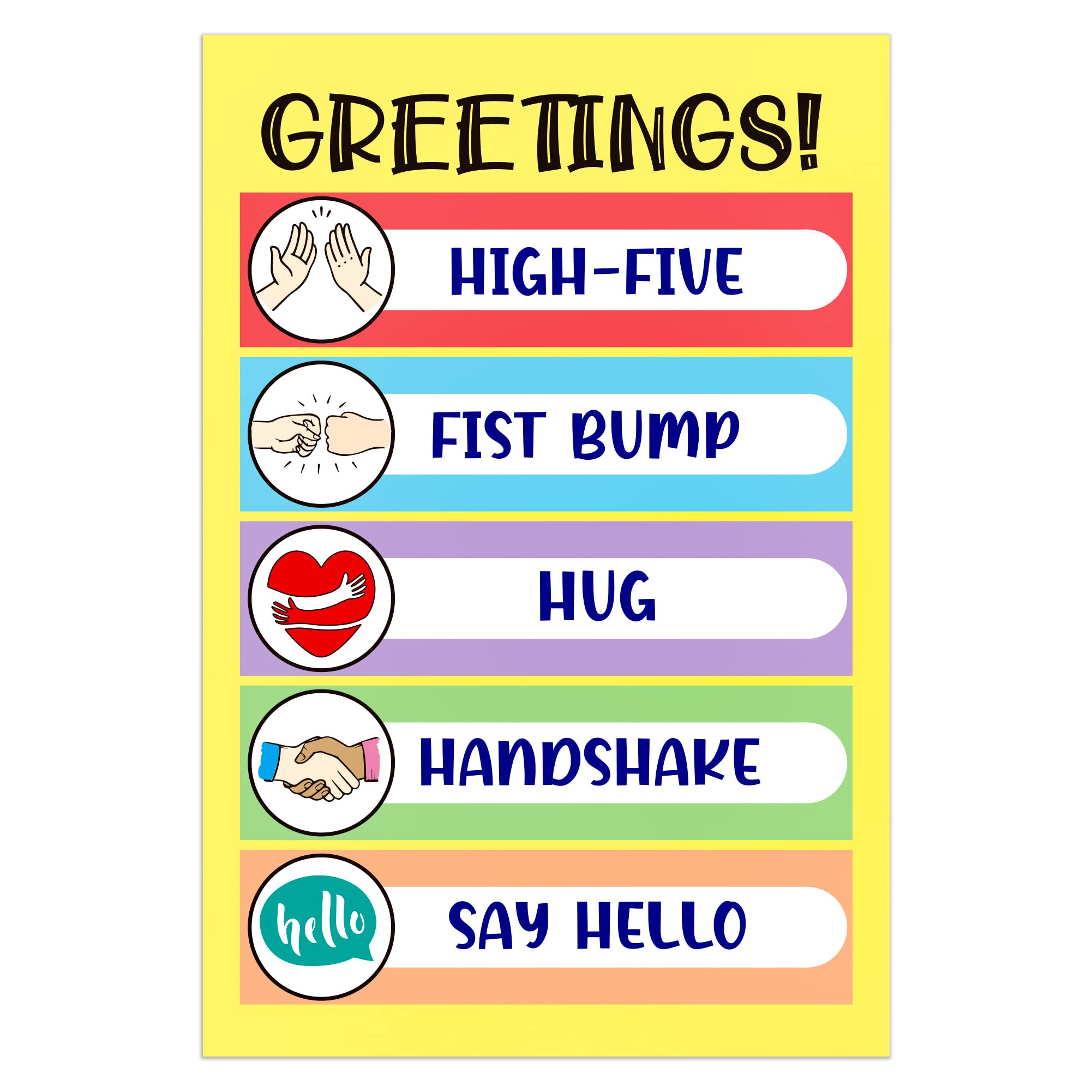 Whatsign Class Greetings Poster 12'X 18' Classroom Decorations,Classroom Rules Poster,Classroom Posters,Educational Poster For
