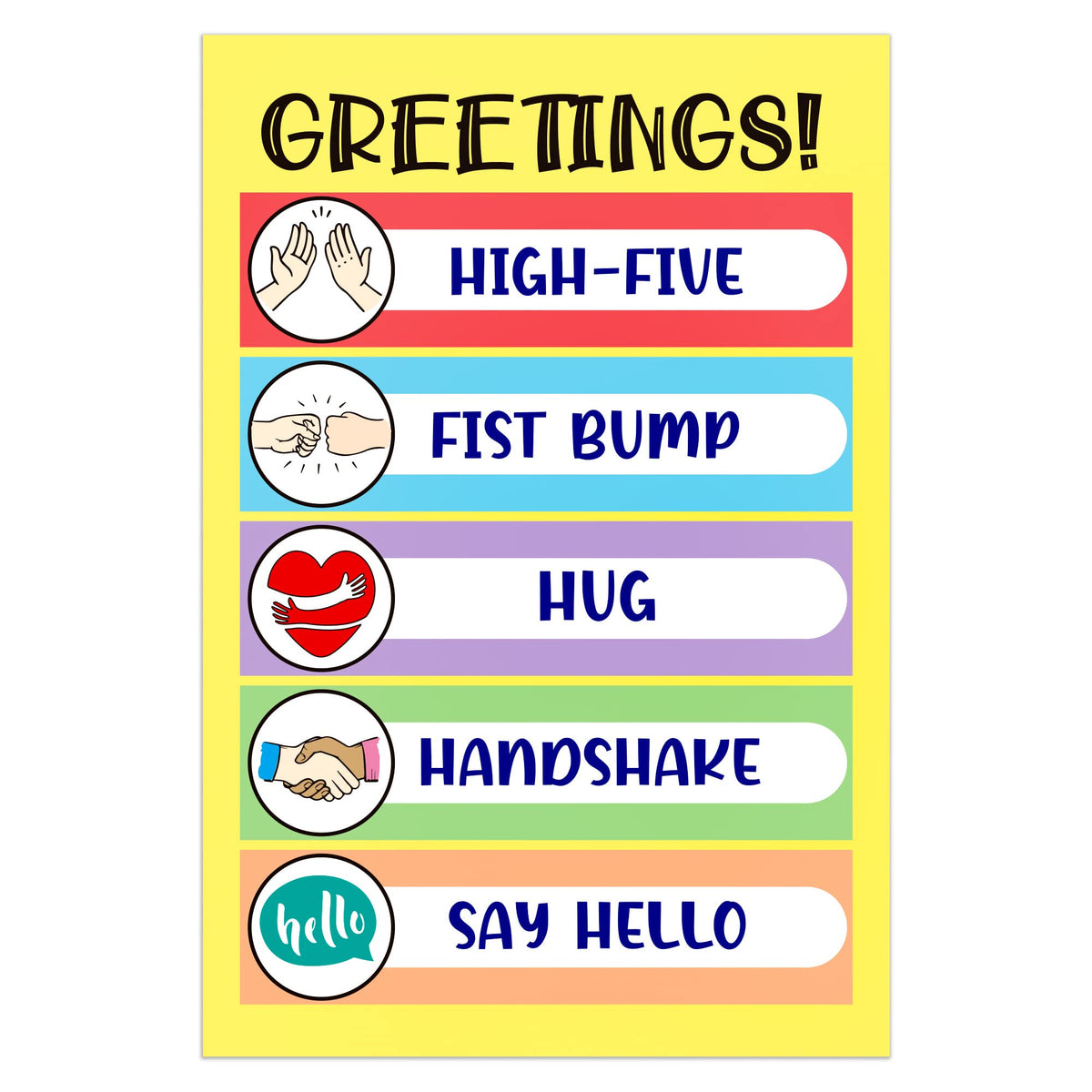 Whatsign Class Greetings Poster 12'X 18' Classroom Decorations,Classroom Rules Poster,Classroom Posters,Educational Poster For