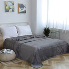 Sochow Flannel Fleece Blanket King Size, All Season Lightweight Super Soft Cozy Blanket For Bed Or Couch, Grey(90Inch X108'')