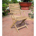 International Caravan Furniture Piece Acacia Folding S/2 Ladder Back Armchair
