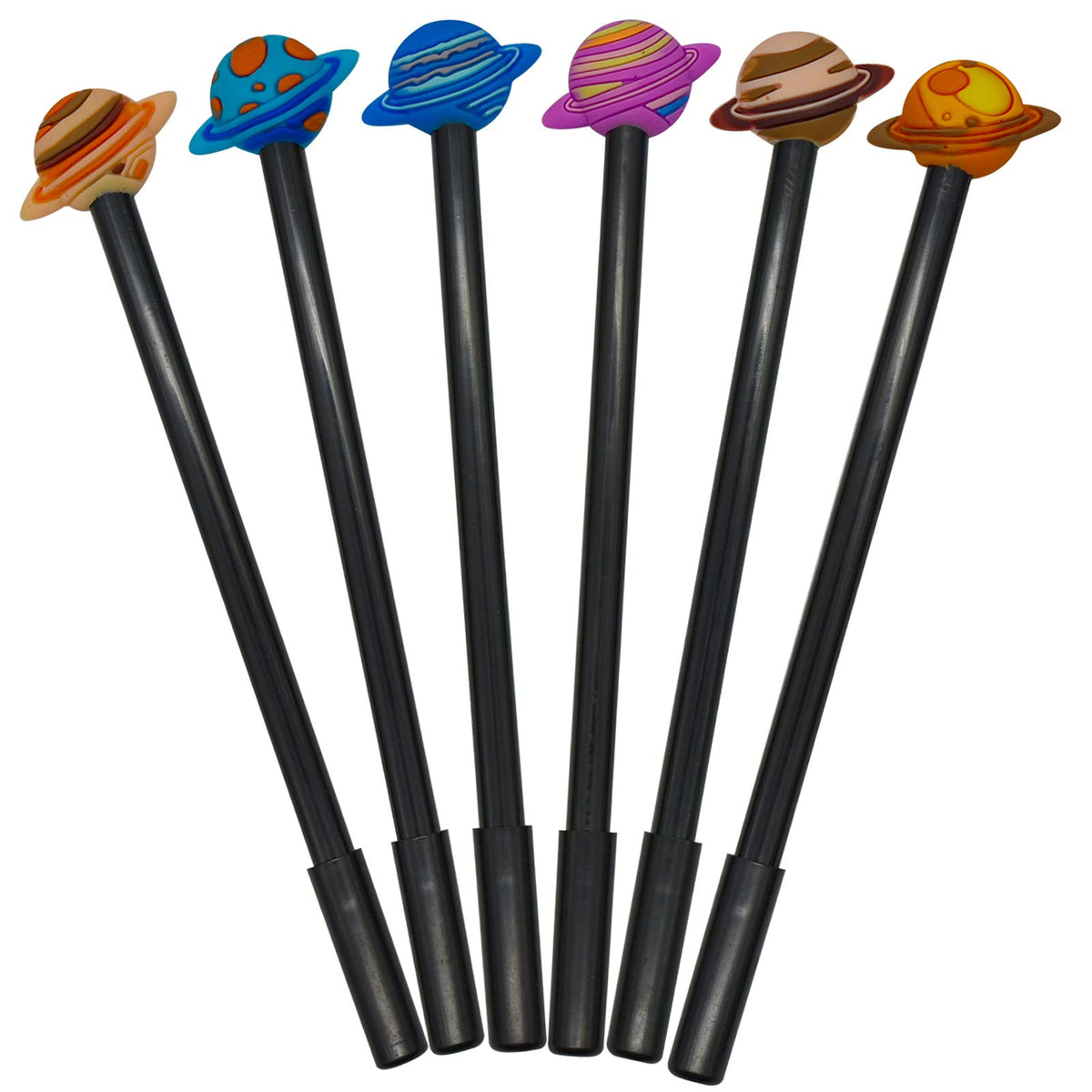 Maydahui 36Pcs Colorful Planet Roller Pen Black Gel Ink Fancy Galaxy Star Design Pens For School Office Students