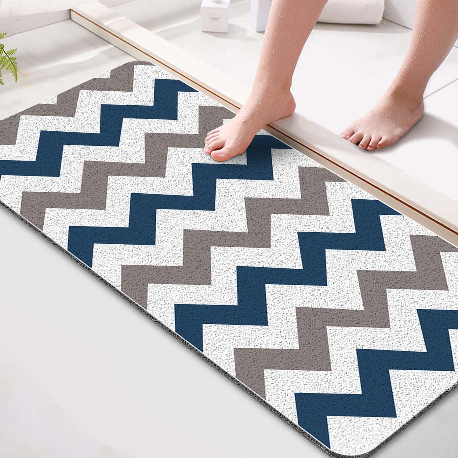 Shower Mat Non Slip Bathtub Mat Without Suction Cups, 15.7  36 Inch, with Drainage Holes, PVC Loofah Massage Bathmat for Shower,