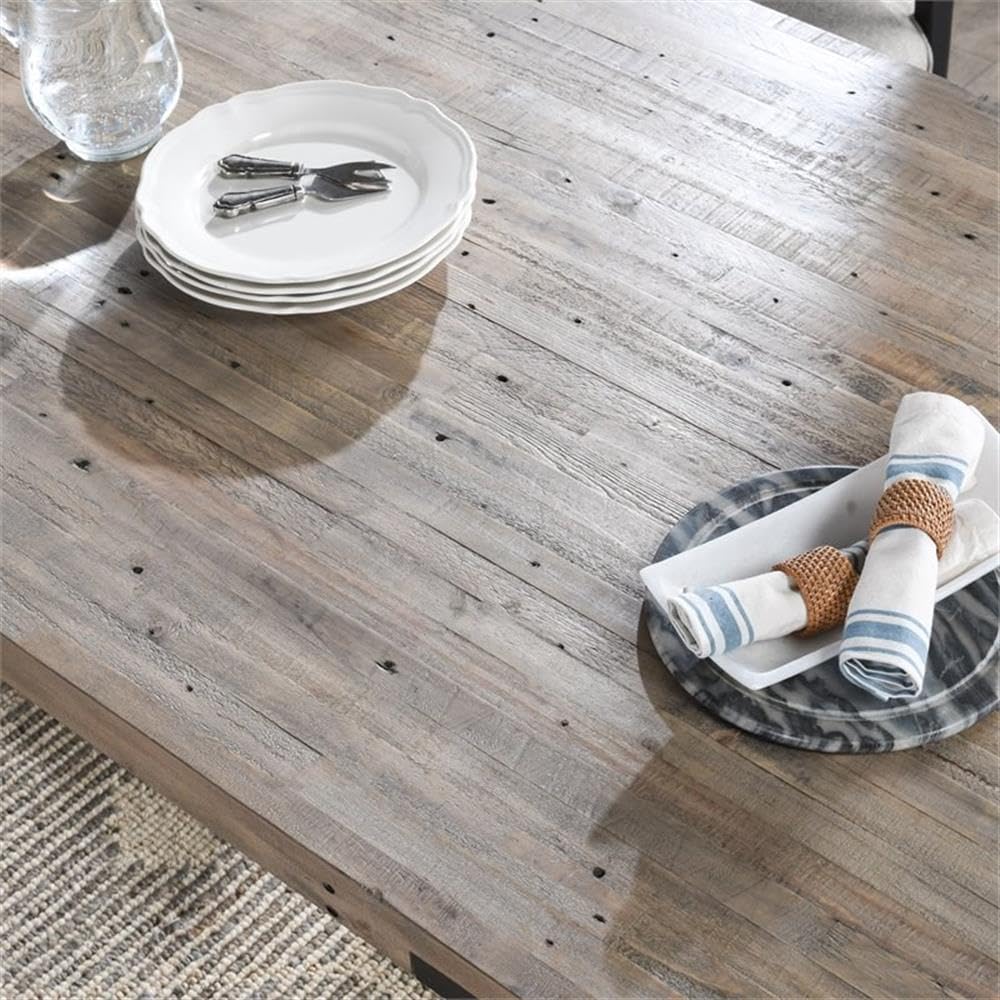 Kosas Home Trident 94&Quot; Reclaimed Pine Wood And Iron Dining Table In Brown