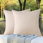 Otostar Pack Of 2 Waterproof Outdoor Indoor Throw Pillow Covers 18X18 Inch Garden Decorative Pillow Covers Square Pillowcases Ou