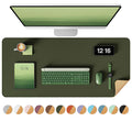 Ysagi Double-Sided Desk Pad, 31.5'X15.7' Leather Desk Mat, Eco Cork Desk Pad Protector,Large Mouse Pad,Waterproof Desk Blotter