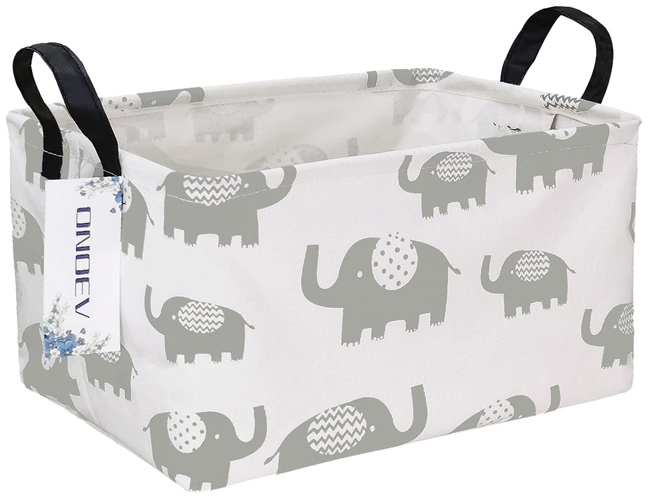 ONOEV Rectangular Folding Laundry Basket, waterproof Canvas Basket,gift basket,Suitable for children's room,Office,Clothes,Toys 