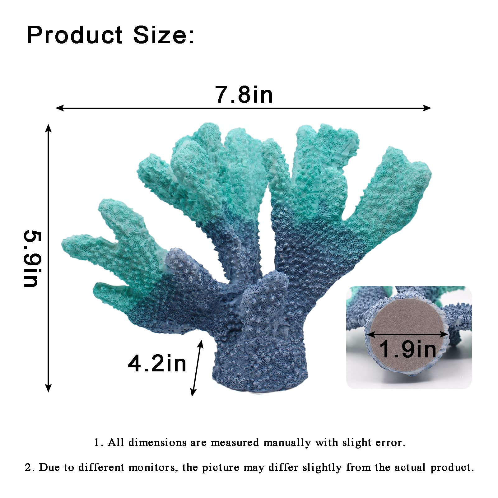 Afadorable Resin Coastal Coral Home Decor, Faux Blue Coral Reef Nautical Beach Decorations, Beach Theme Living Room Bedroom Cabi