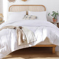 Rosgonia Oversized King Comforter 128X120, 3Pcs Super King Plus (1 White Comforter & 2 Pillowcases) Lightweight Oversized King B