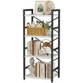 Homeiju White Bookshelf, 4 Tier Small Bookcase, White Metal Small Bookcase For Cd/Movie/Book, Book Shelf Organization And Storag