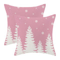 Cxmeifly Christmas Pillow Covers 22X22 Inch Set Of 2 Pink Cream Christmas Tree Snowflakes Decor Throw Pillows Winter Xmas Holida