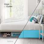 Nestl Beach Blue Bed Skirt King Size - King Bed Skirt 14 Inch Drop - Brushed Microfiber Bed Skirts - Hotel Quality Pleated Bed Skirt - Shrinkage & Fade Resistant