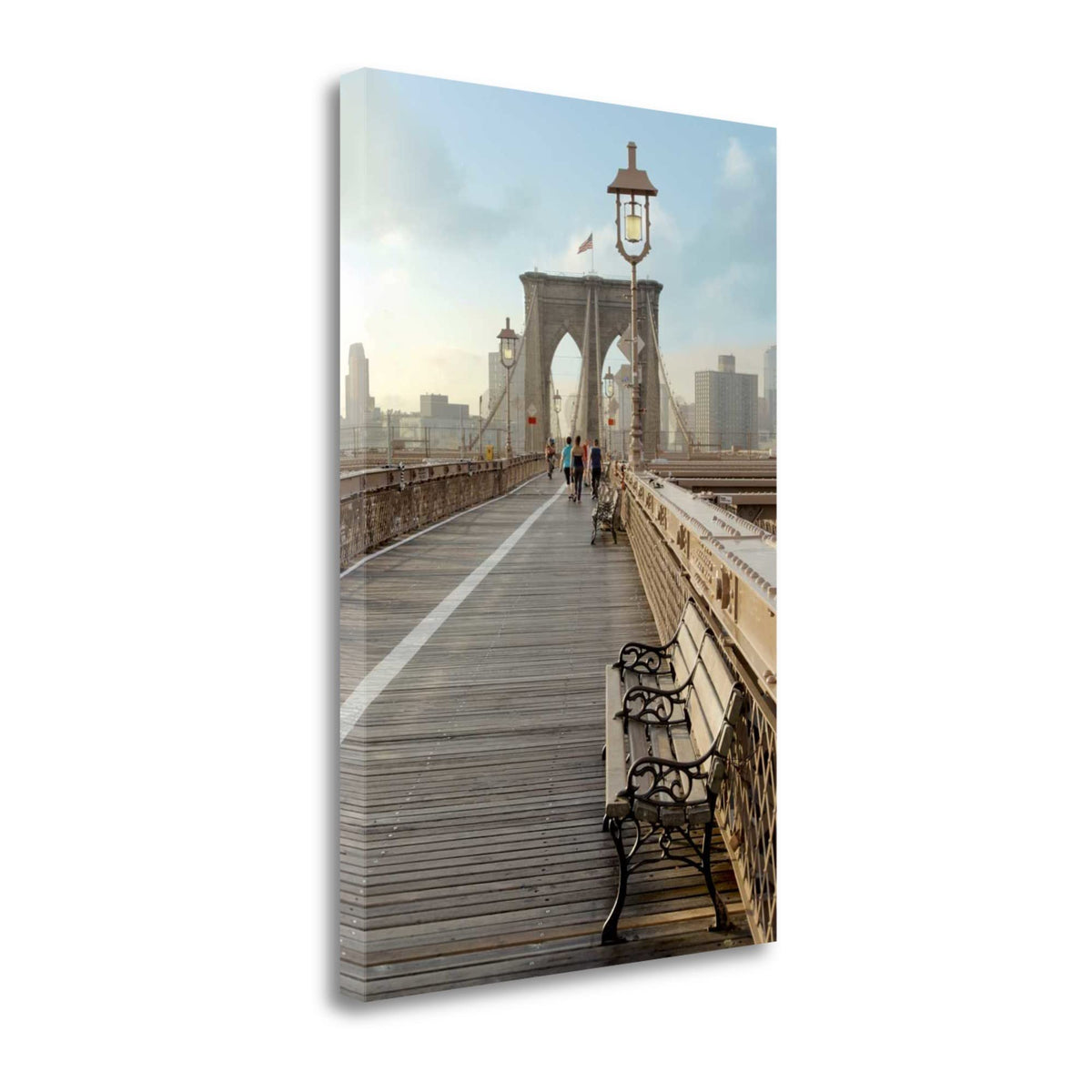 19' Modern Photograph of Brooklyn Bridge Gallery Wrap Canvas Wall Art