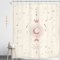 Homewelle Zodiac Constellation Shower Curtain Astrology Beige 60Wx72H Inch Crescent Moon Phase Galaxy Celestial Gothic Mystic My