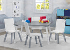 Delta Children Kids Table And Chair Set (4 Chairs Included) - Ideal For Arts & Crafts, Snack Time, Homeschooling, Homework & More, Grey/White