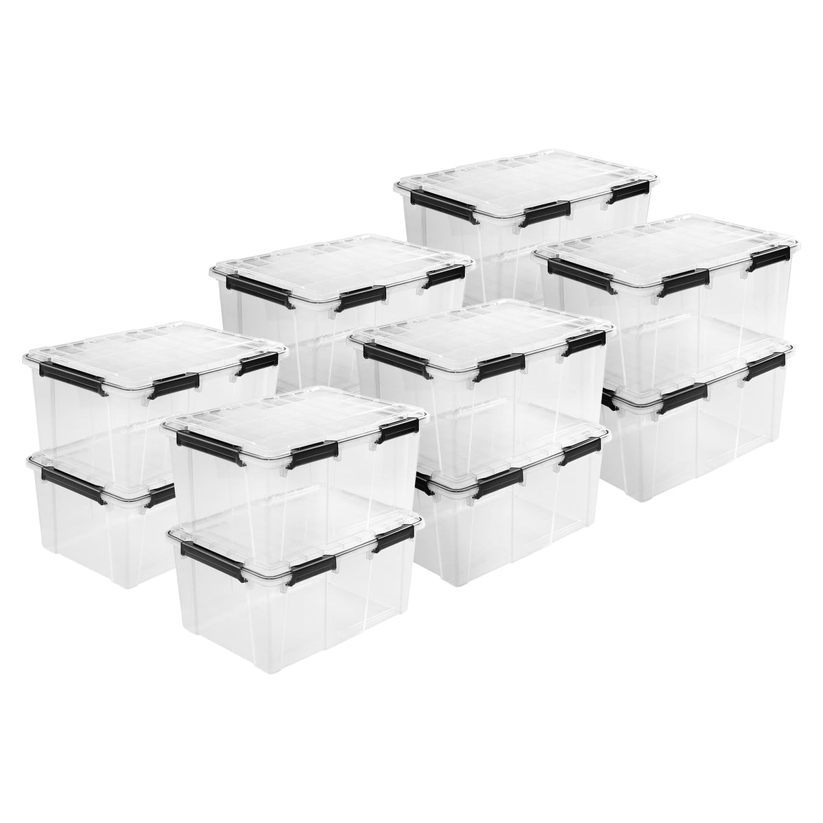 Sterilite Gasket Storage Box with Lids for Home & Office, 80 Quart, 12Pack