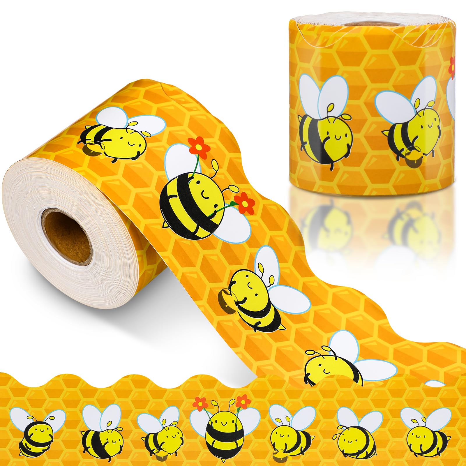 Spiareal 68.9 Feet Bee Border Bulletin Board Border Flower Beach Sun Eucalyptus Paw Flag Hat Balloon Sailboat For Classroom Boar