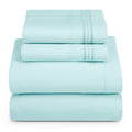 Hearth & Harbor Full Size Sheets - 4 Piece Bed Sheet Set, Hotel Luxury Double Brushed Bed Sheets - Extra Soft Bedding Sheets & Pillowcases, Full, Aqua Blue