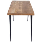 HomeRoots Mango Wood, Iron; Black Finish Natural Wood and Metal Desk