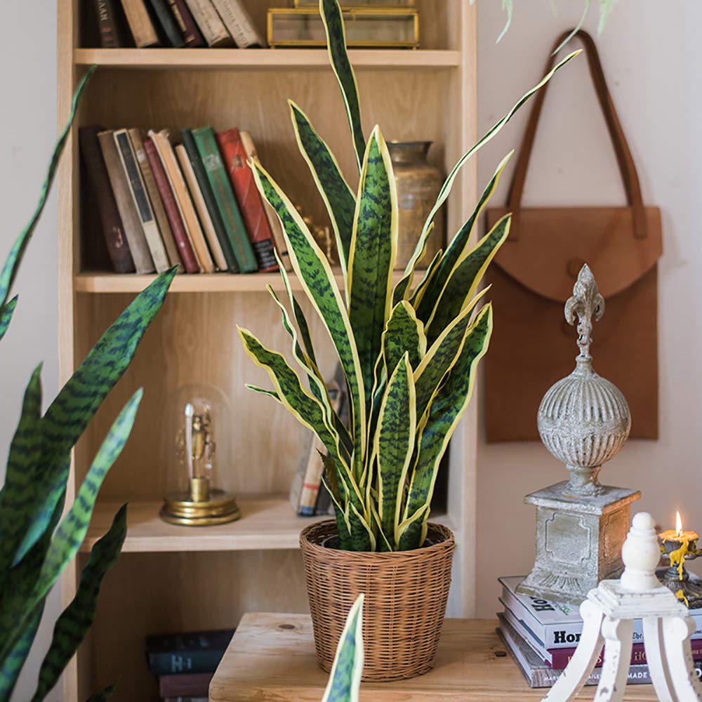 Bird Fiy Artificial Snake Plants 30' Faux Agave Fake Sansevieria Artificial Silk Plant For Home Garden Office Store Decoration