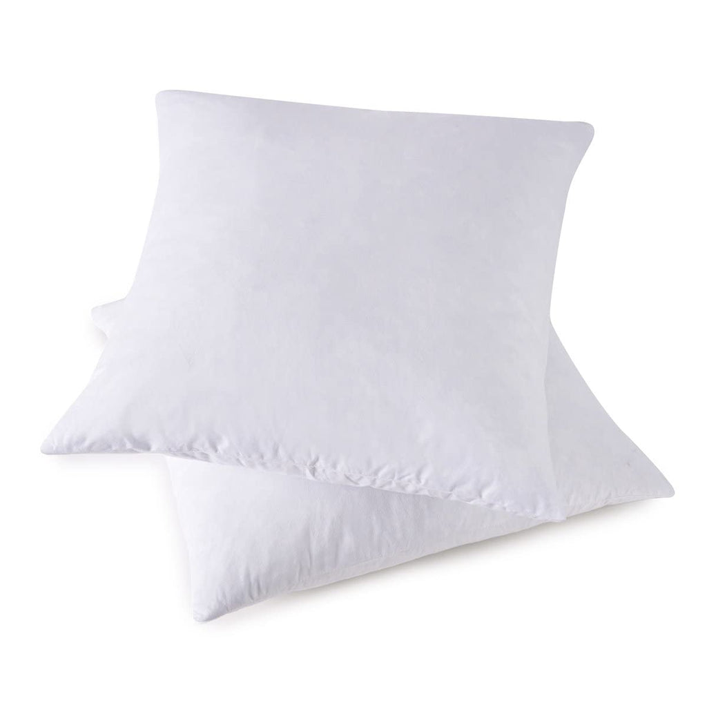 Homesjun Throw Pillow Inserts, Set Of 2 Down Feather Pillows Inserts Bed And Couch Pillows Cotton Cover, 20X20 Inches