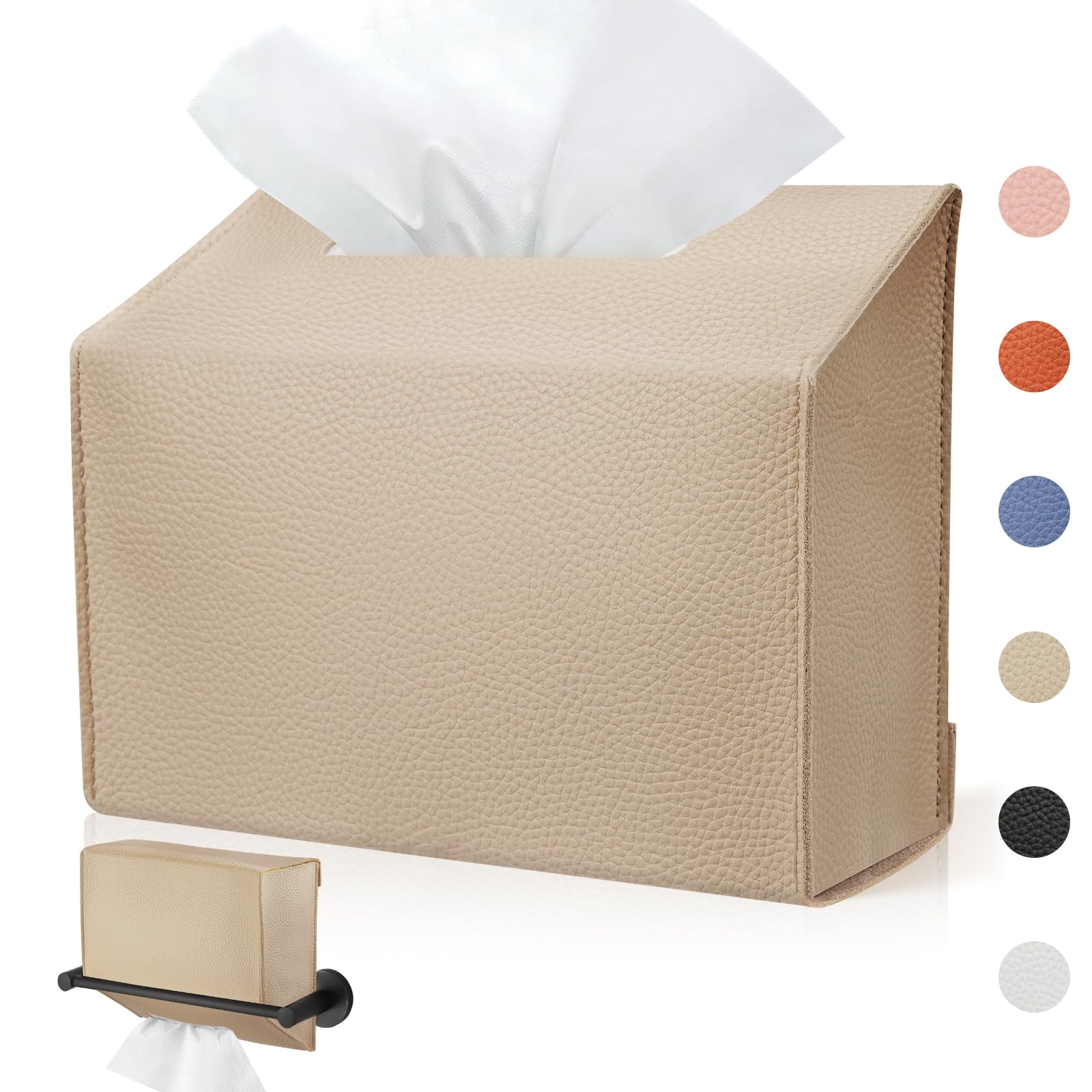 Disposable Hand Towel Box Cover Compatible with Kleenex Disposable Paper Hand Towels, Leather Tissue Box Cover Holder for Bathro