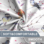 Awert Bird Shower Curtain With Hooks Colorfur Cheery Birds On Tree Branch Shower Curtain For Bathroom Waterproof Fabric Bathroom