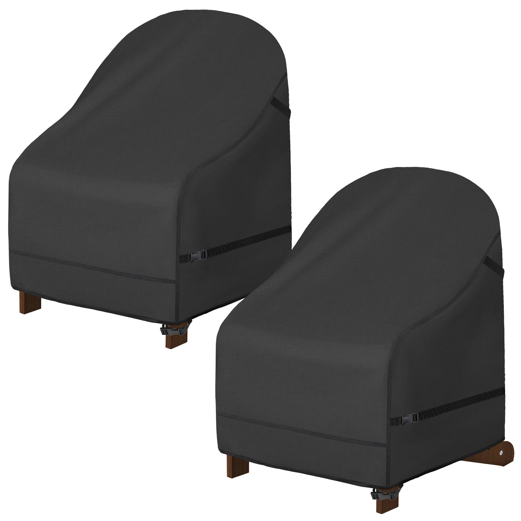 Porch Shield Waterproof Patio Adirondack Chair Cover 2 Pack Fits Outdoor Chairs 28W X 30D X 36H Inch, Black