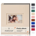 Popotop Photo Album 4x6 Photos with Leather Hardcover Cover as Wedding Gifts Anniversary, Baby Memory Book with Vertical & Horiz