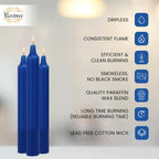 Raajsee Pack Of 40 Royal Blue Candles | 4'' Tall Unscented Mini Taper Candles - Perfect For Witchcraft, Rituals, Spells, Prayer,