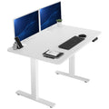 VIVO Electric 48 x 30 in Standing Desk, Memory Height Adjustment, 1B Series, Holds 220 lbs, One-Piece White Top, White Frame, DE