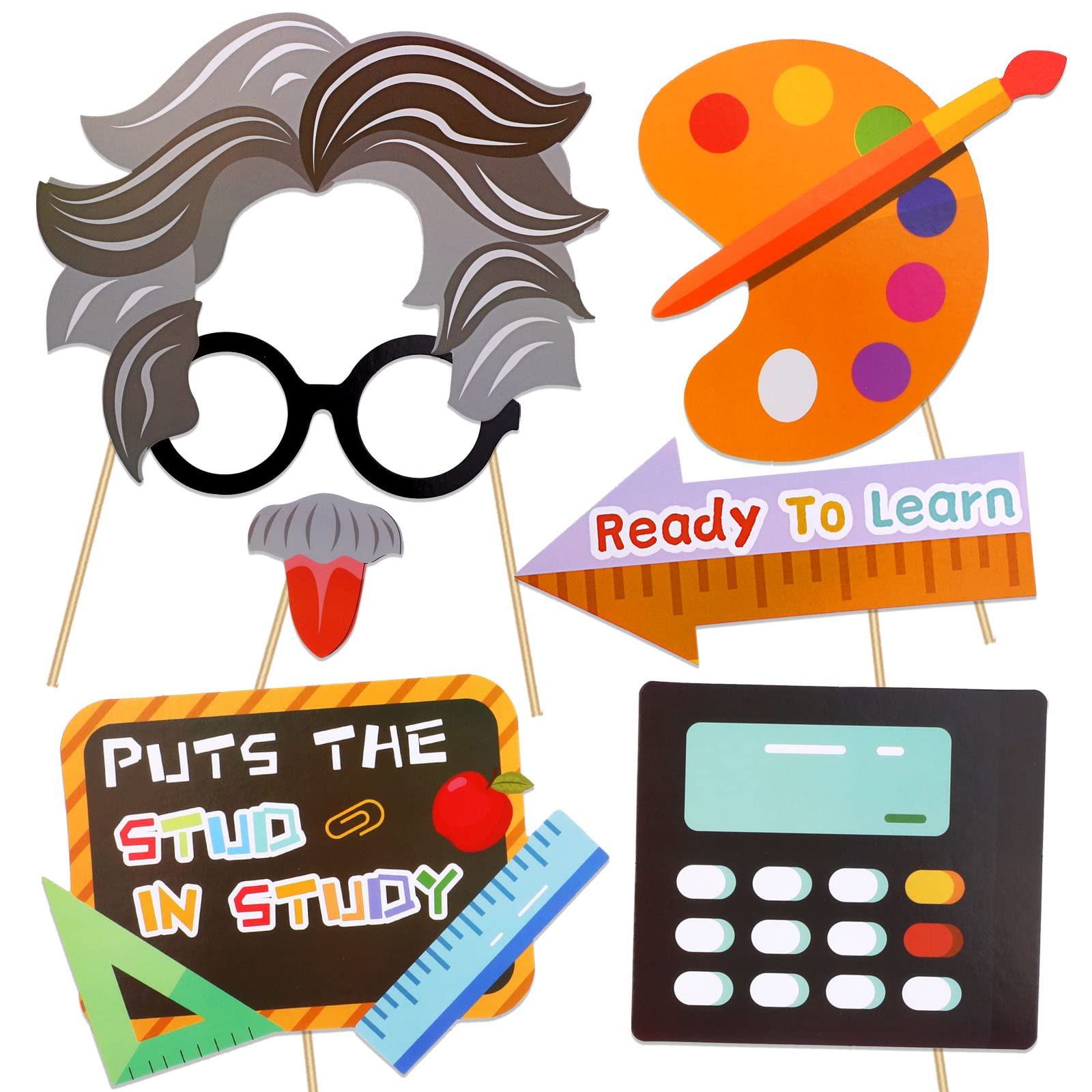 Howaf Back To School Photo Booth Props, 25 Pieces First Day Of School Party Decorations For Kindergarten Kids And Teens, Cute Se