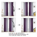 Cosviya Rod Pocket Ombre Room Darkening Curtains 84 Inch Length 2 Panels, Purple And Grayish White Gradient Drapes Light Blockin