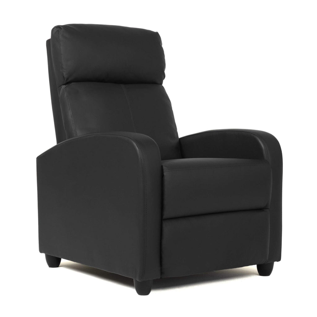Fdw Recliner Chair Home Theater Seating Reclining Sofa Push Back Recliner With Lumbar Support And Leather Padded Seat Backrest For Living Room (Black)