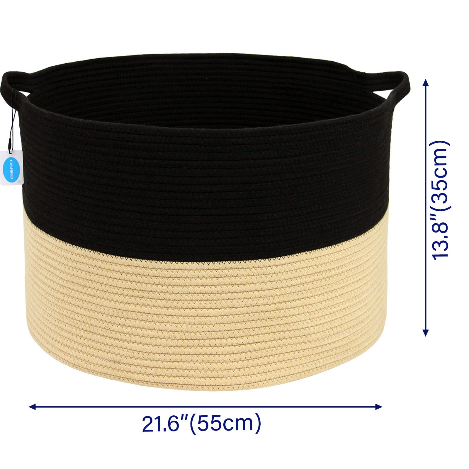 Casaphoria Xxxlarge Cotton Rope Basket Woven Laundry Basket Blanket Basket Basket With Handle Comforter Cushions Storage Bin Thr