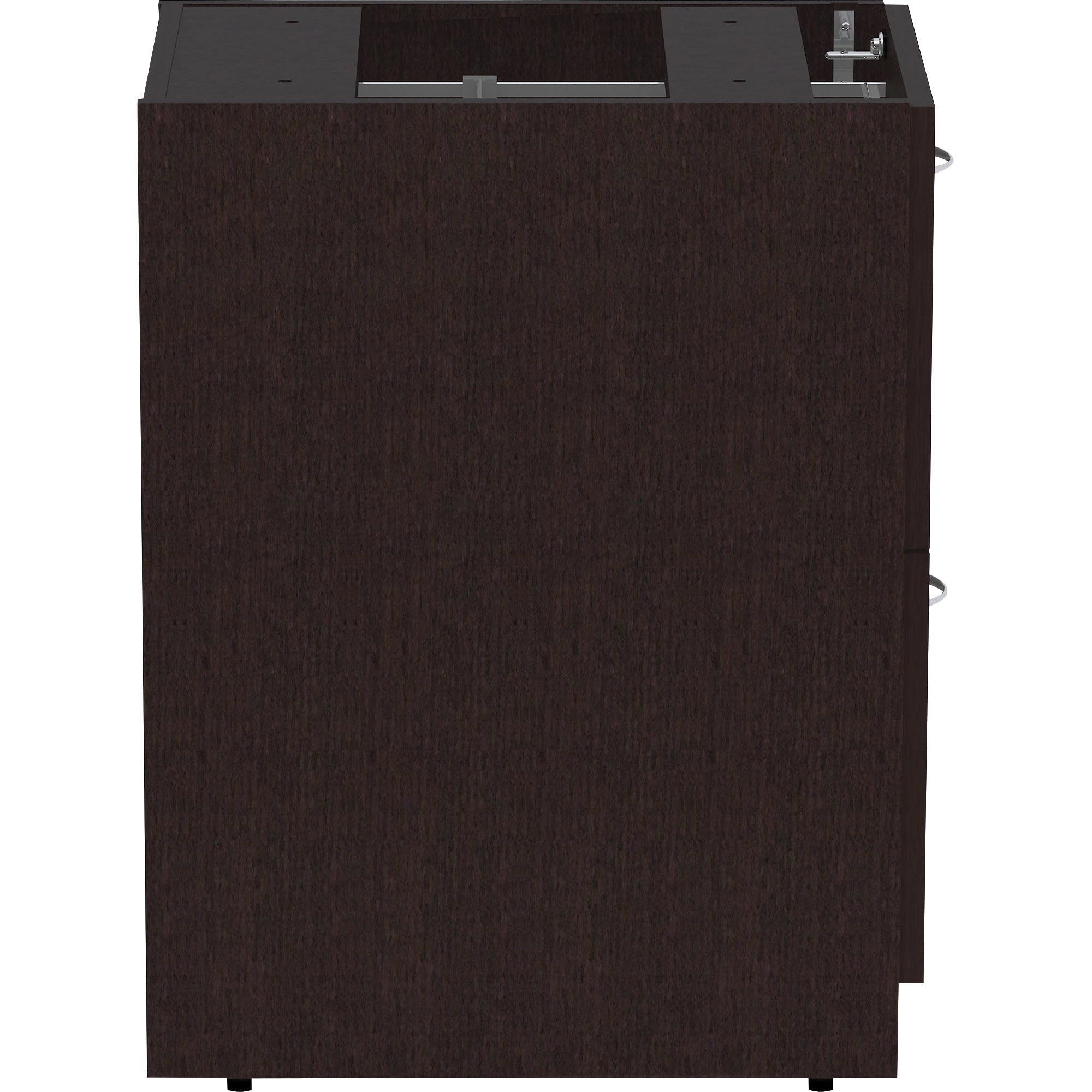 Lorell, LLR18221, Essentials Espresso Laminate Pedestal, 1 Each