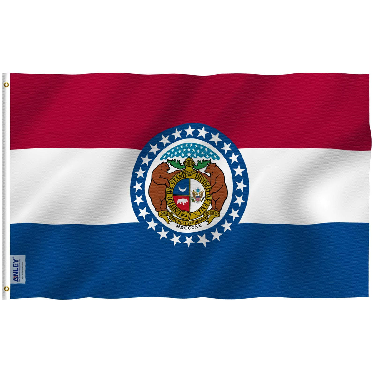Anley Fly Breeze 3X5 Foot Missouri State Flag - Vivid Color And Fade Proof - Canvas Header And Double Stitched - Missouri Mo Fla