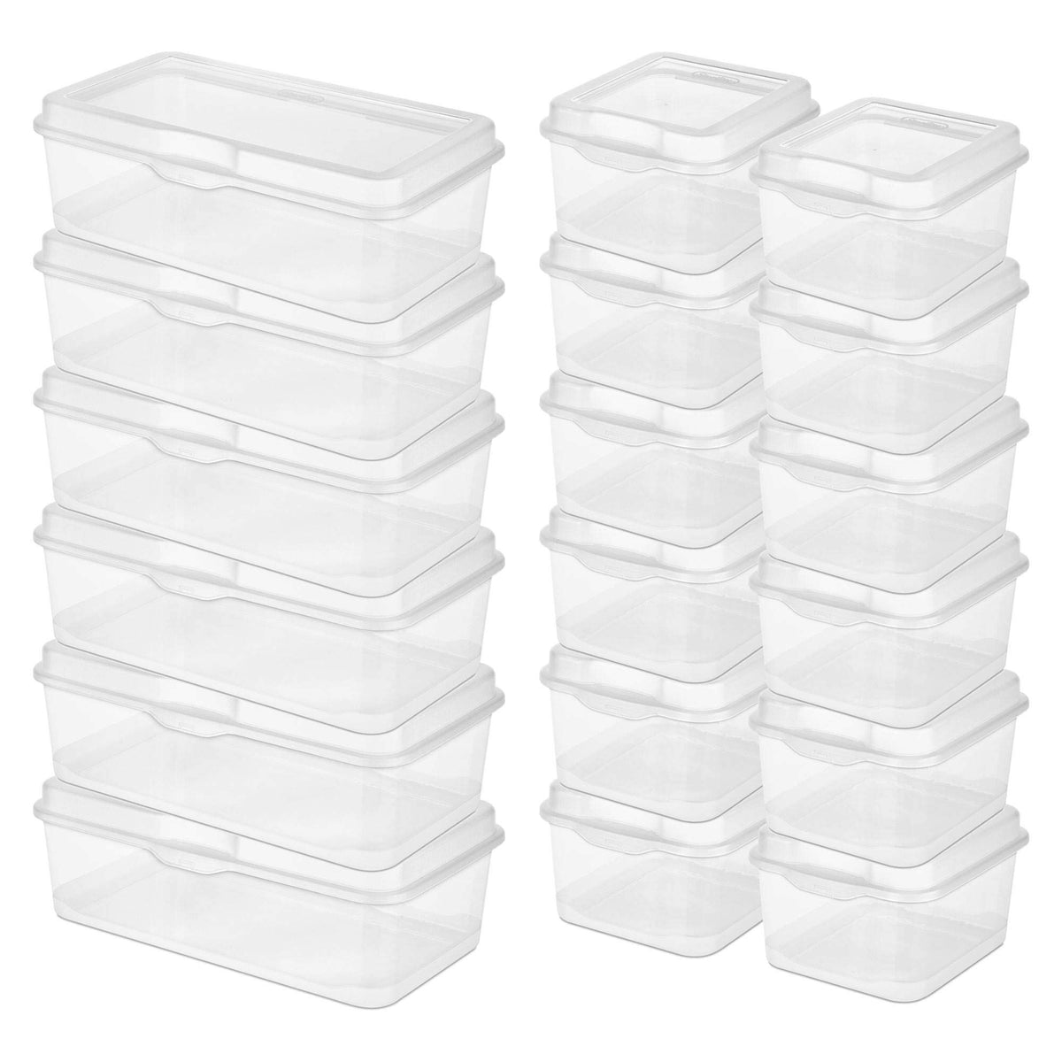Sterilite Large FlipTop, 6 Pack Bundled with Small FlipTop, 12 Pack