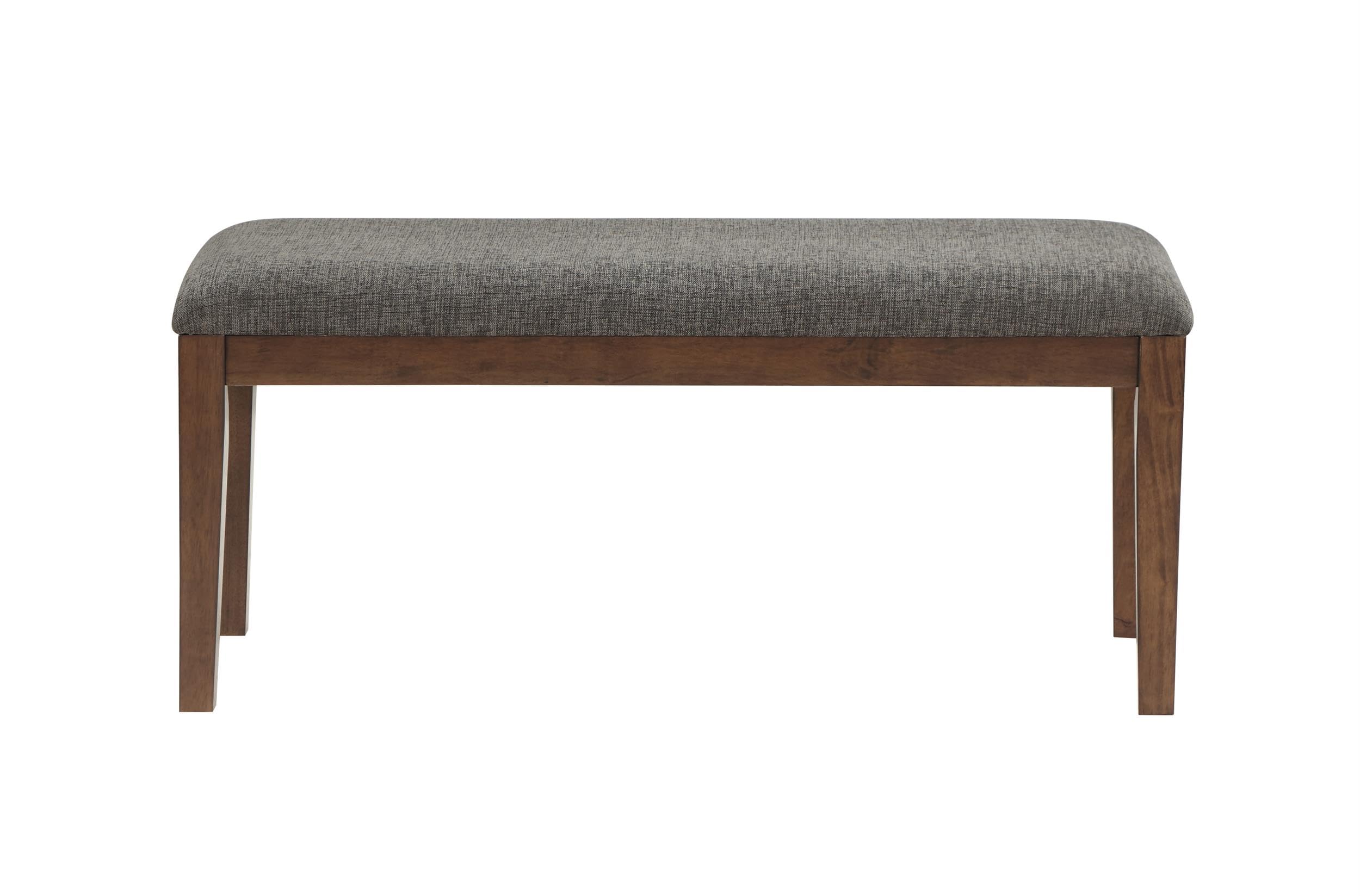 Steve Silver Furniture Quinn Upholstered Seat Wood Bench, Dining Room, Hallway, or Bedroom, Transitional Style, Natural Chestnut Finish, Brown
