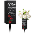 Geosar Mom Cemetery Vases for Grave Metal Cemetery Grave Flower Vase Funeral Cemetery Vase Memorial Flower Holder with Spike Flo